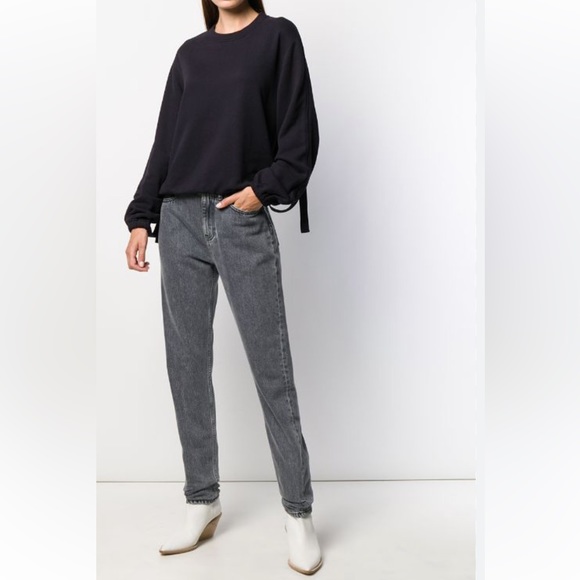 Helmut Lang Buckle Cuff Cotton Sweater dark  Navy Large Like New condition $350 - Picture 1 of 11